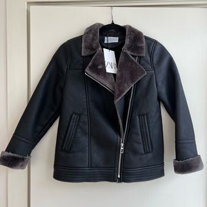 Zara kids faux leather jacket - unisex